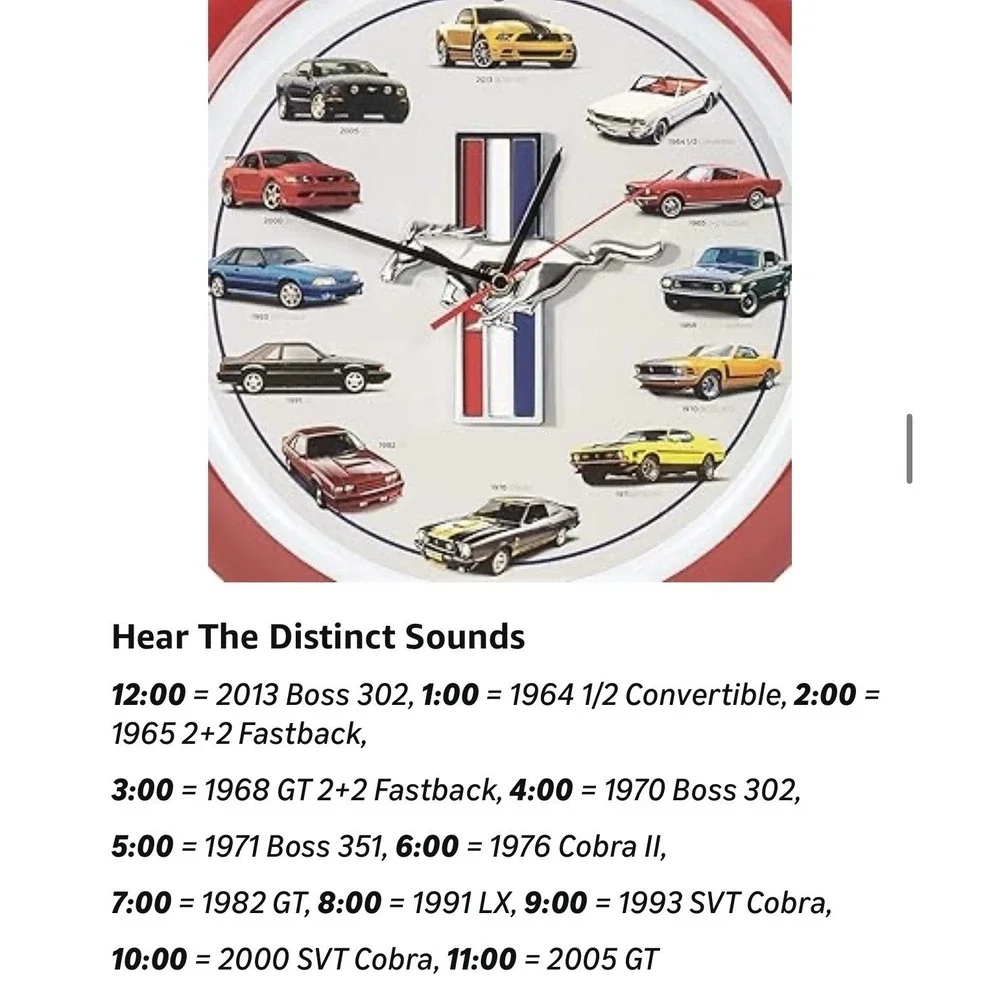 History of Ford‎ Mustang Wall Sound Clock, 13